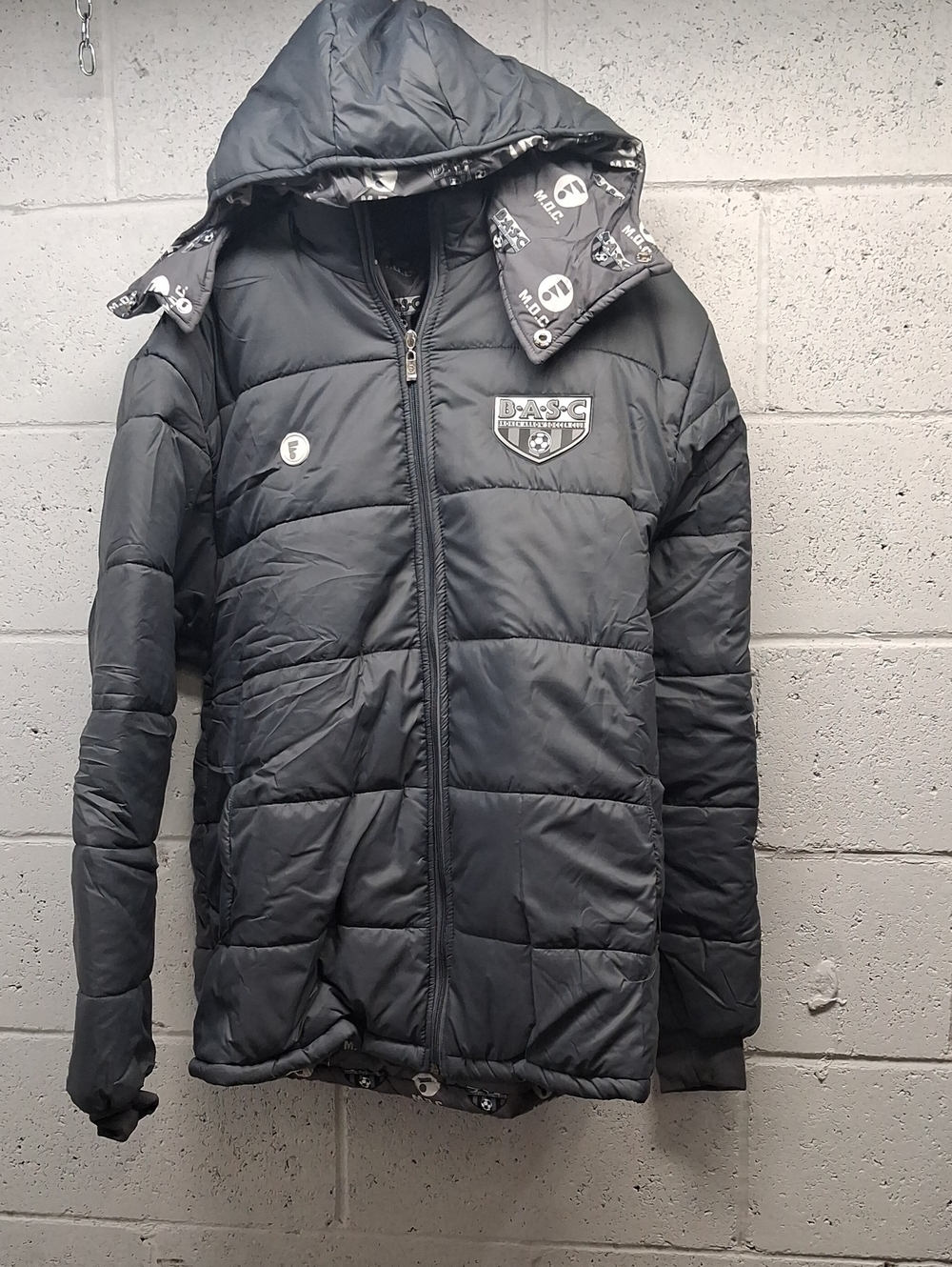 Forever Faith Grey Quilted Puffer Jacket with Hood, B.A.S.C